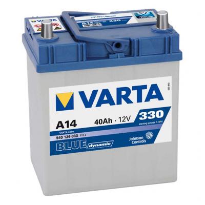 Varta Blue Dynamic A14 5401260333132 akkumultor, 12V 40Ah 330A J+, Japn nem talpas (Honda Jazz GD, GE)